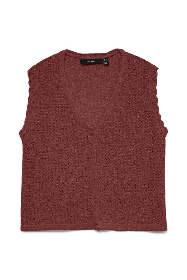 Vero Moda Colete em fibras met&aacute;licas Castanho