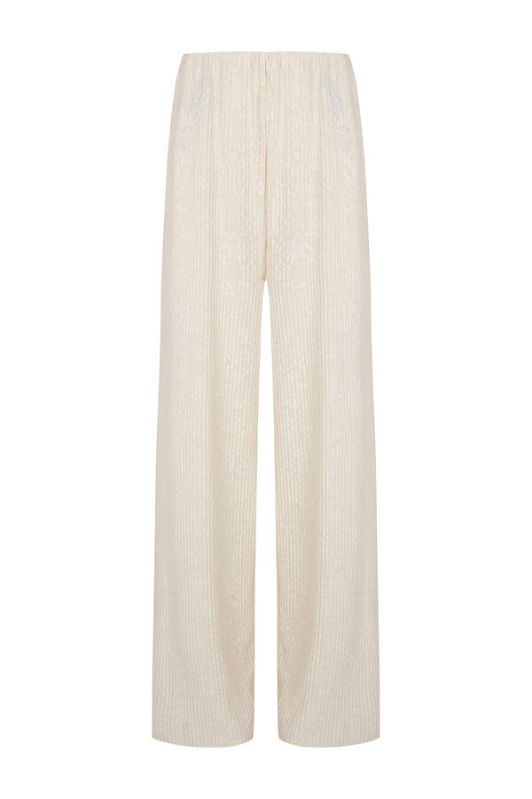 Cortefiel Satin-finish leggings Ivory