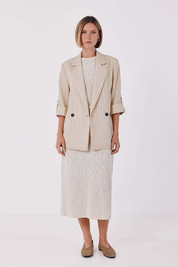 Cortefiel Blazer fluida para mulher Tostado