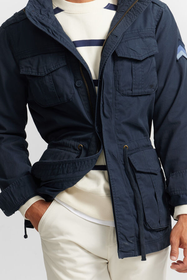 Silbon Jaqueta militar tingida para roupa Azul