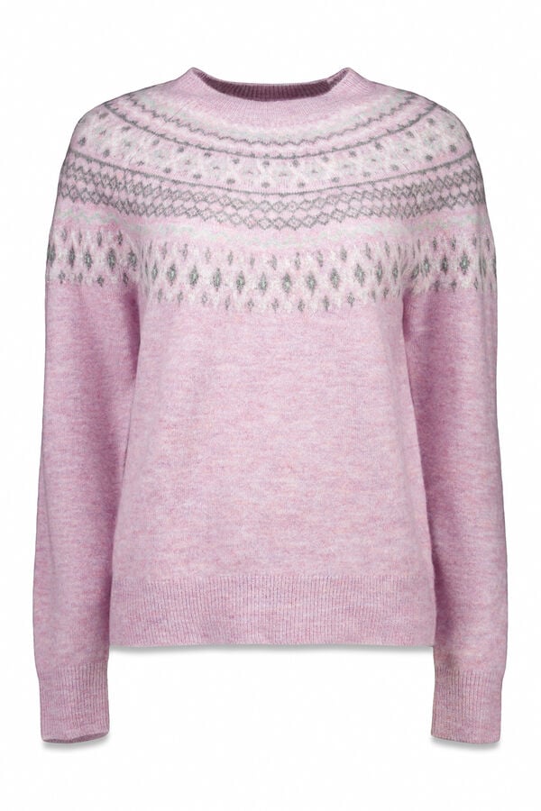 Cortefiel Jacquard design jumper Lilac