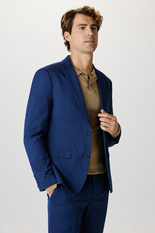 Selected Americana de traje Slim Fit confeccionada con materiales reciclados. Azul