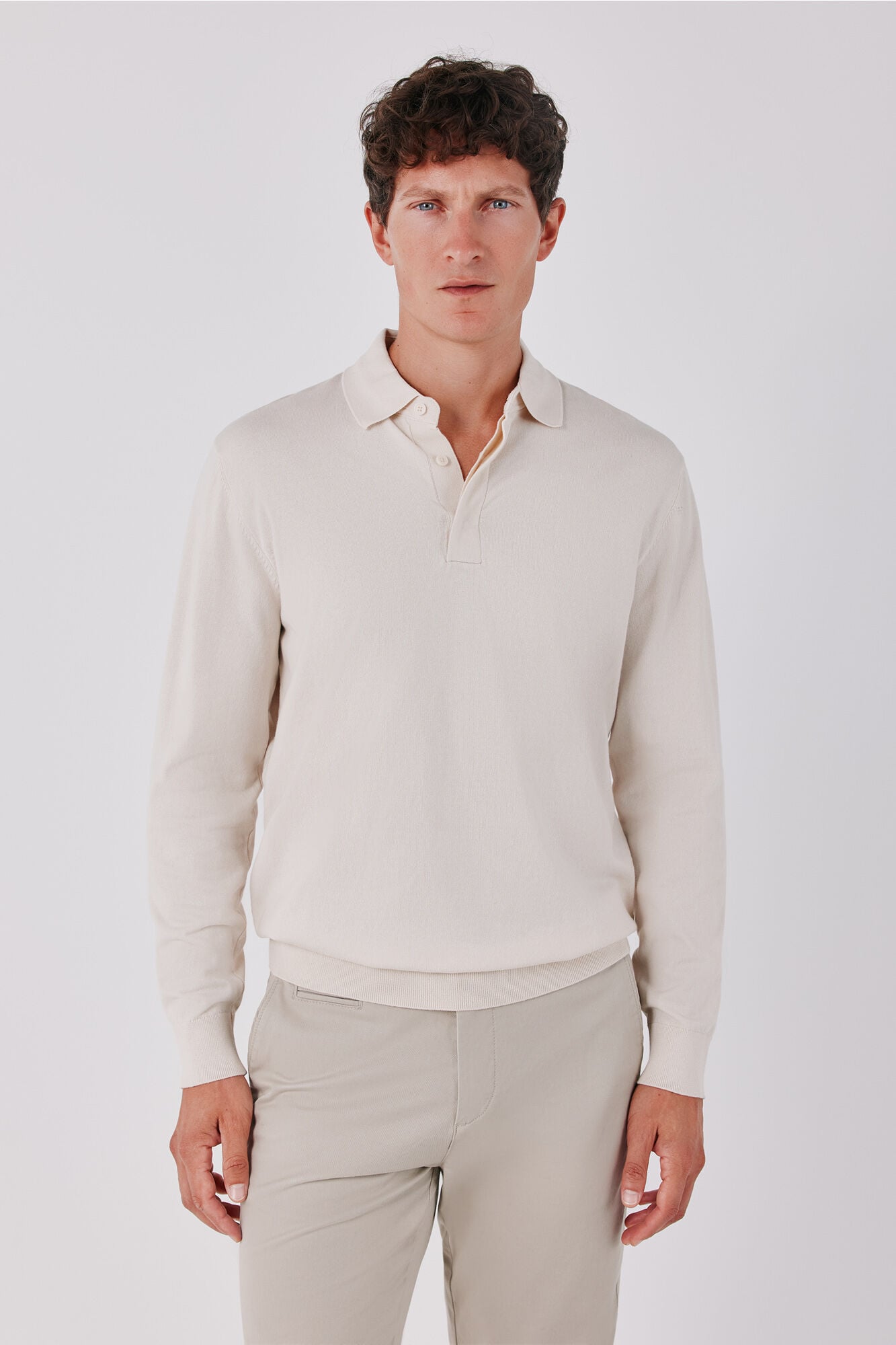 Cortefiel Basic fine knit polo neck jumper