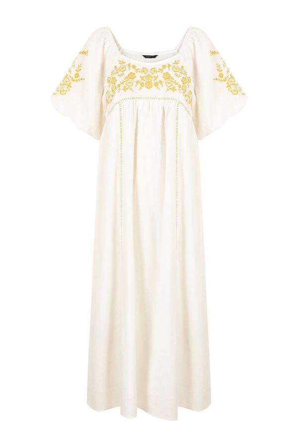 Cortefiel Vestido bordado Branco