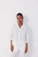 Cortefiel Embroidered shirt Printed beige