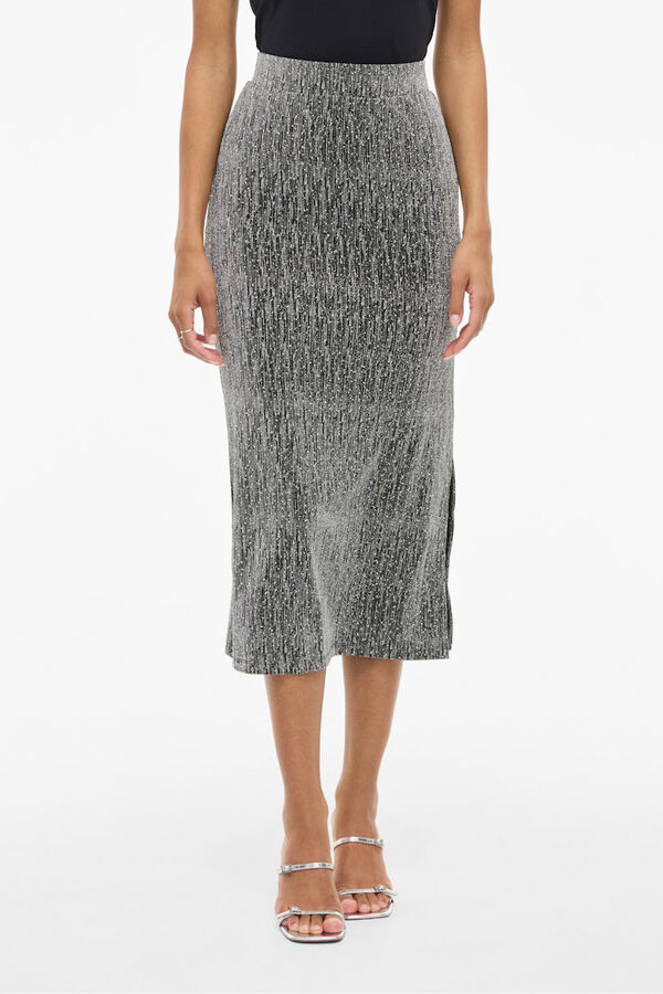 Vila Saia midi com glitter Cinzento
