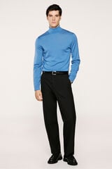 Selected Camisola de gola alta 100% lã merino Azul