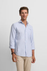 Silbon Camisa esportiva Oxford com bolso Azul