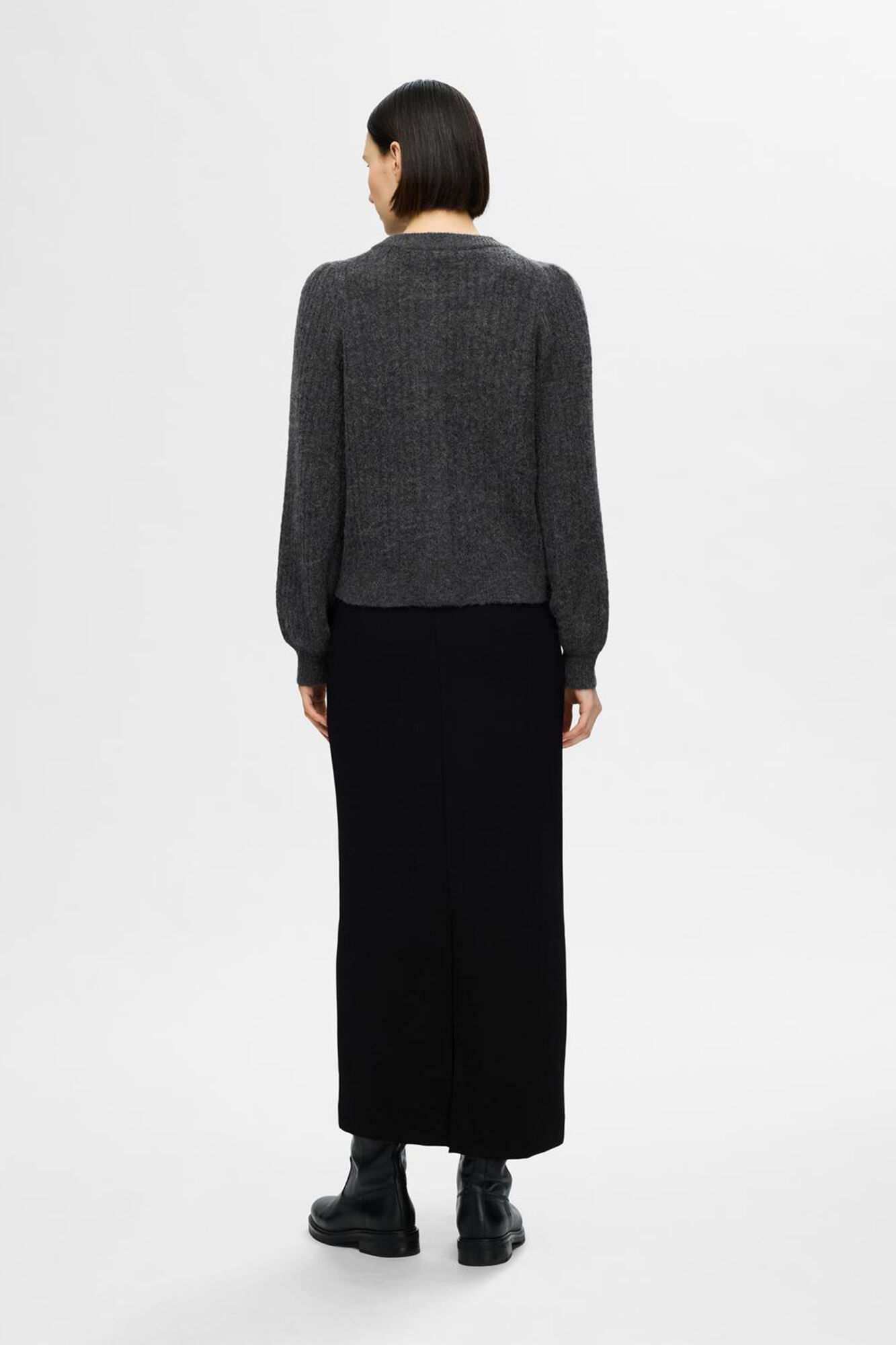 Ribbed crew crew neck cardigan made with wool and Alpaca Ribbed crew crew neck cardigan made with wool and Alpaca