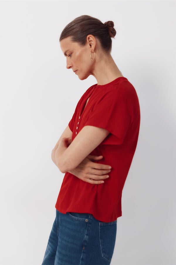Cortefiel T-shirt fins Coral