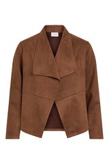 Vila Open faux suede jacket Brown