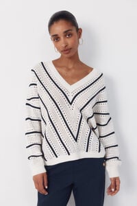 Cortefiel Striped openwork jumper