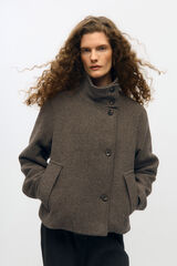 Object Double-breasted felt jacket Grey