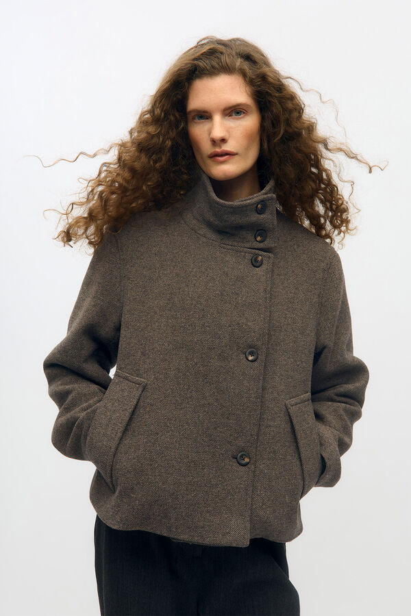 Object Double-breasted felt jacket Grey
