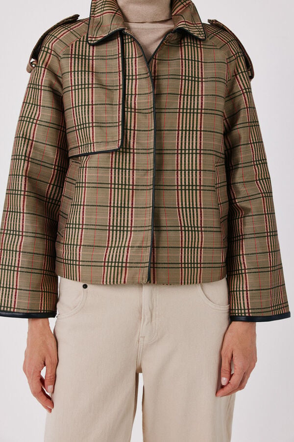 Cortefiel Satin-finish short trench Multicolour