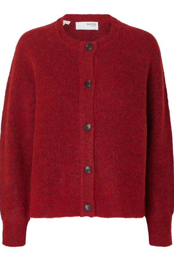 Selected Femme Cárdigan lana y alpaca. Rojo