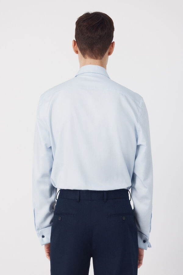 Cortefiel Plain easy-iron dress shirt Blue