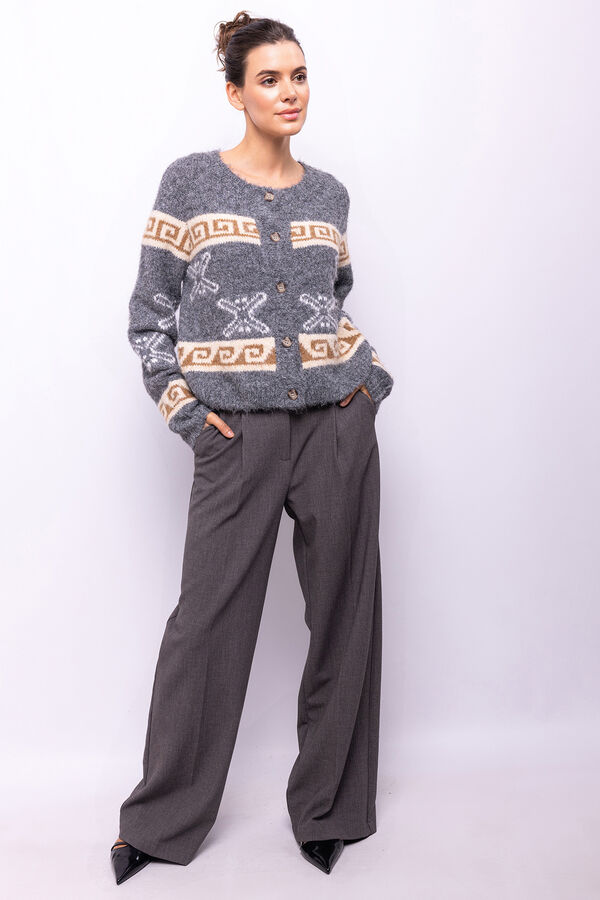 Object Cardigan de lã estampado Cinzento