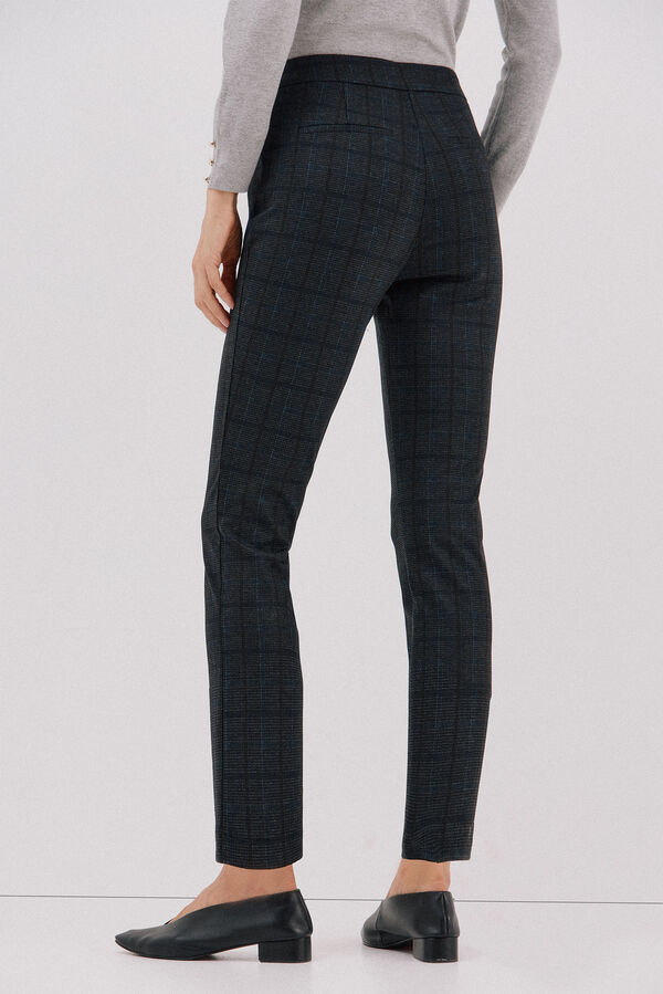Cortefiel Women's jersey-knit trousers Printed blue