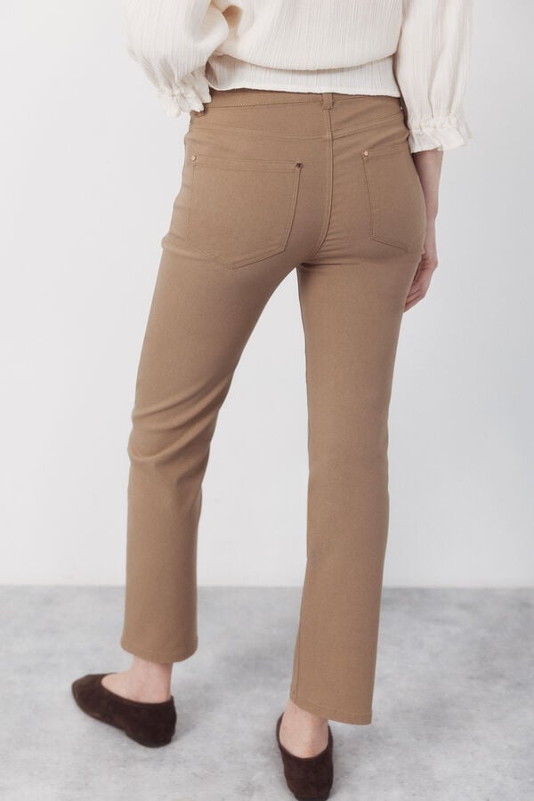 Cortefiel Skinny trousers with zips Beige