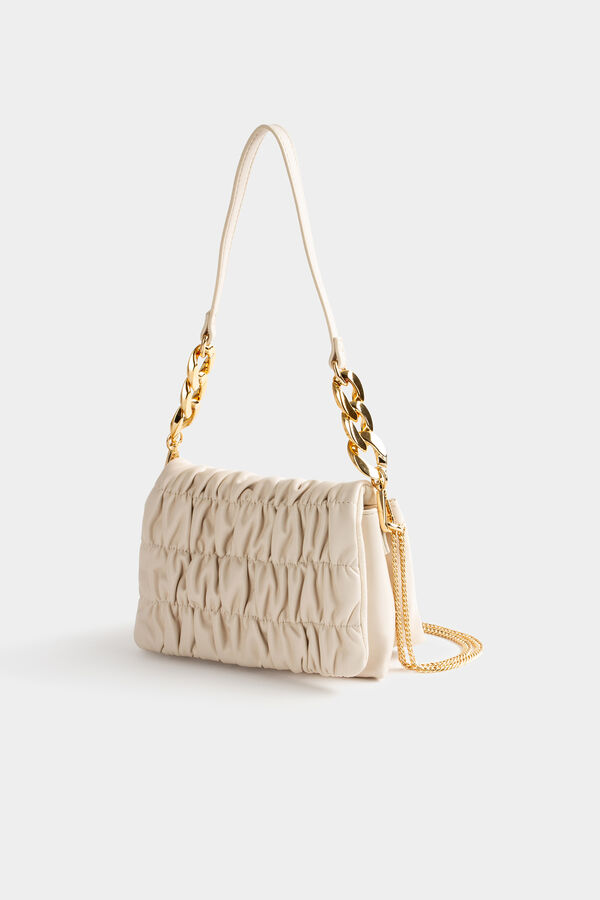 Morgan Mala carteira com pregas Ecru