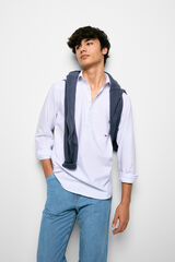 Silbon Camiseta esportiva Oxford com riscas horizontais Cinzento