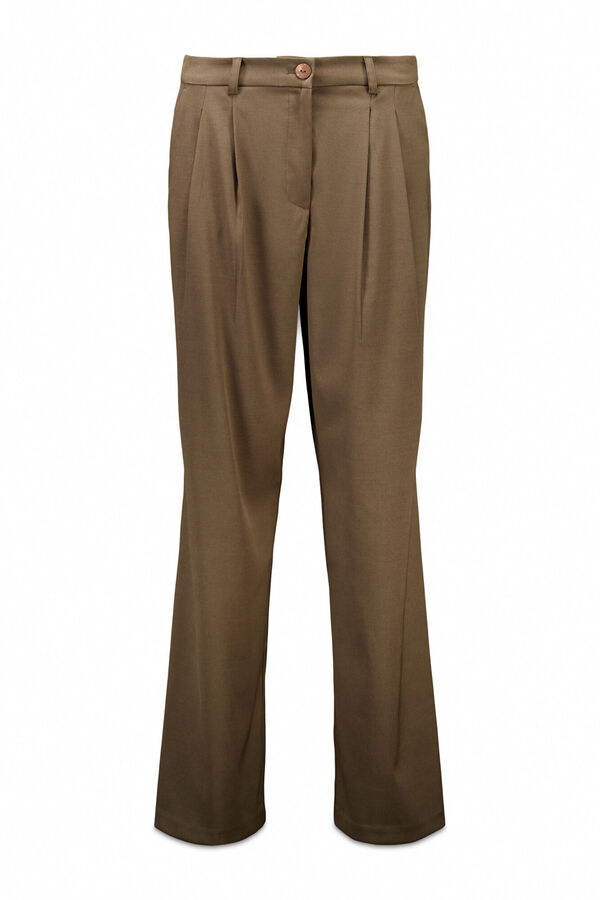 Slowlove Calças plissadas Tostado