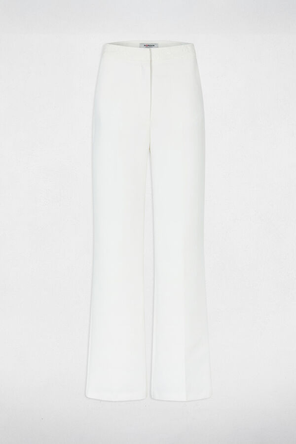Morgan Cal&ccedil;a larga de cintura alta Branco