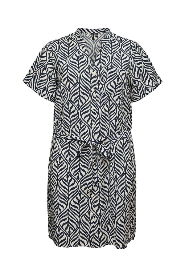 Vero Moda Curve Vestido curto estampado de manga curta tamanho grande Cinzento