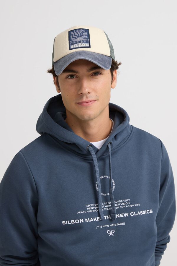Silbon Novo Sweatshirt cl&aacute;ssico com capuz Azul