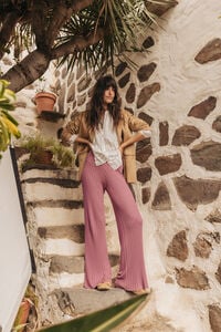 Slowlove Cal&ccedil;a de malha canelada