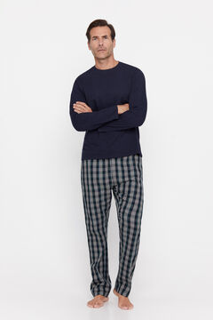 Cortefiel Jersey-knit and cloth pyjamas Navy