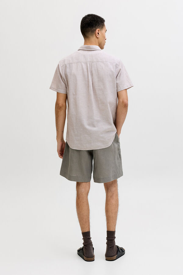 Jack & Jones Linen wide Bermuda shorts Grey