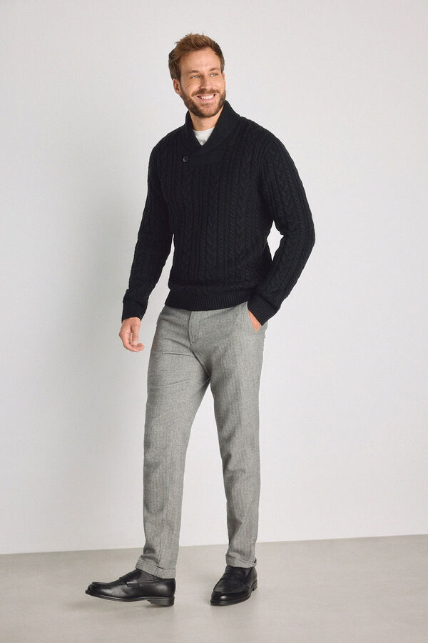 Jack & Jones Cotton shawl jumper Black
