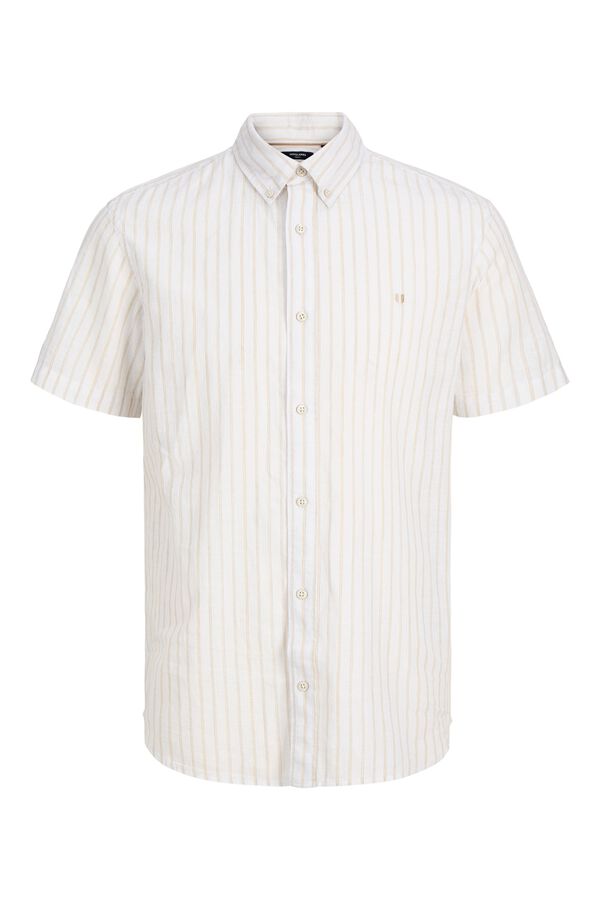 Jack & Jones Linen short sleeve shirt Printed white