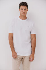 Cortefiel Camiseta básica piqué Blanco
