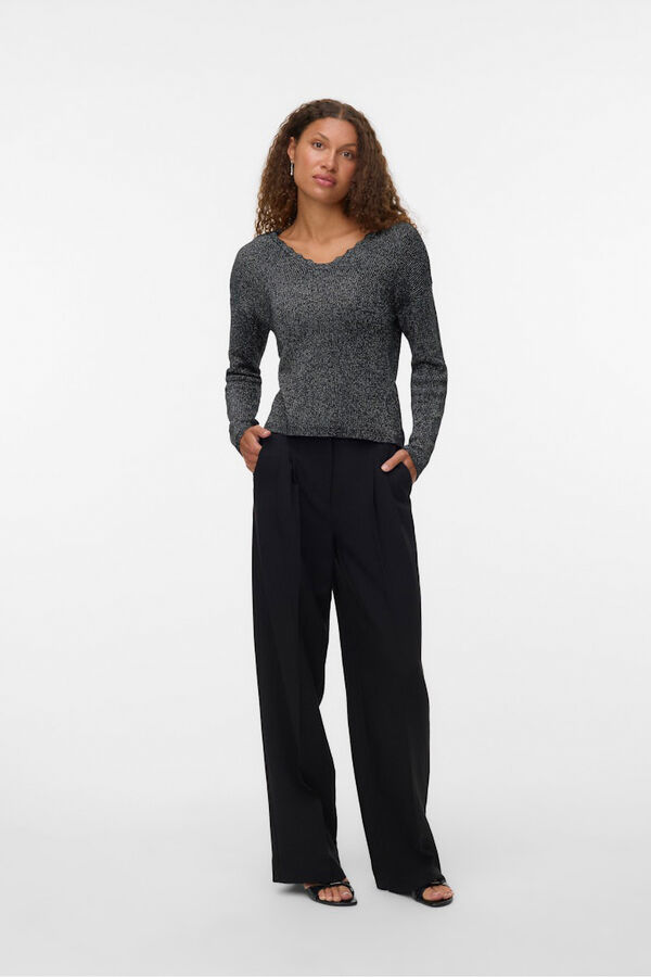 Vero Moda Camisola de malha de manga comprida  Preto