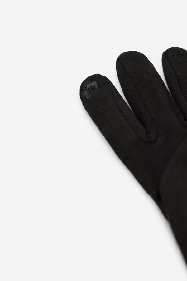 Cortefiel Nylon glove Black