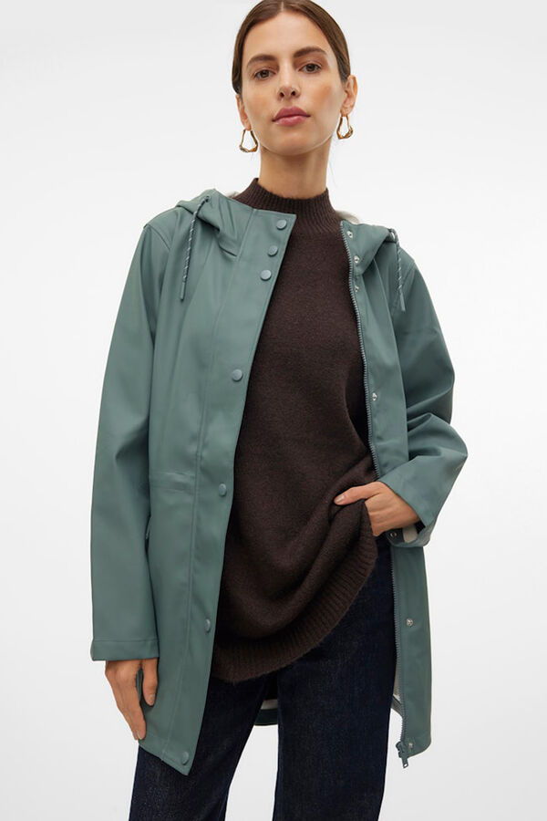 Vero Moda Imperme&aacute;vel manga comprida com capuz Verde