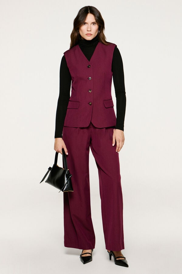 Selected Colete de colete com bolsos. Roxo