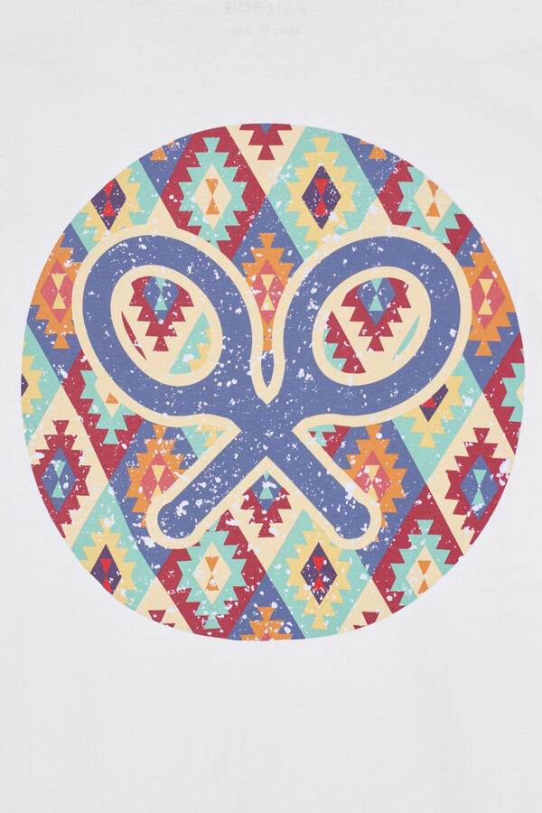 Silbon T-shirt círculo étnico Branco