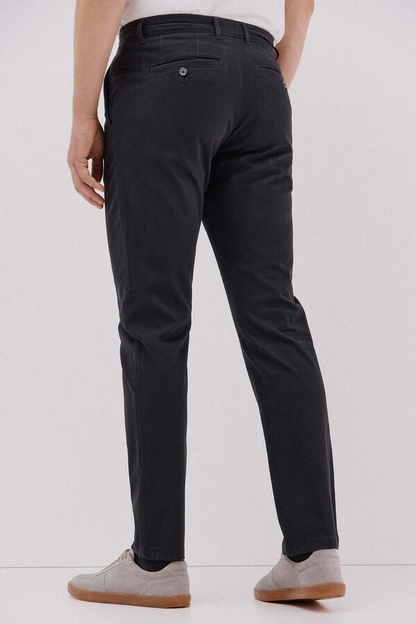 Cortefiel Slim-fit print chinos pants Grey