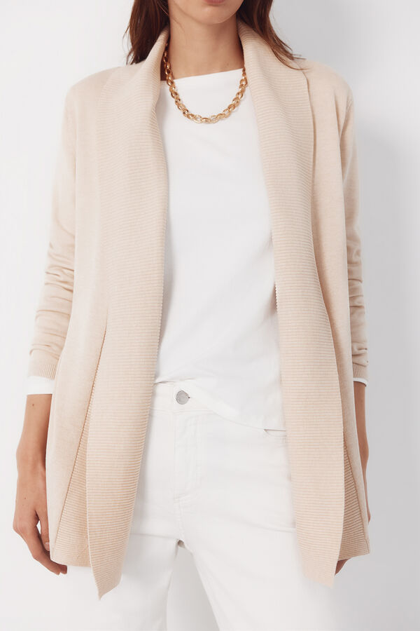 Cortefiel Cardigan with shawl neckline Beige