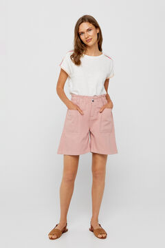 Cortefiel Easy-fit denim shorts Pink