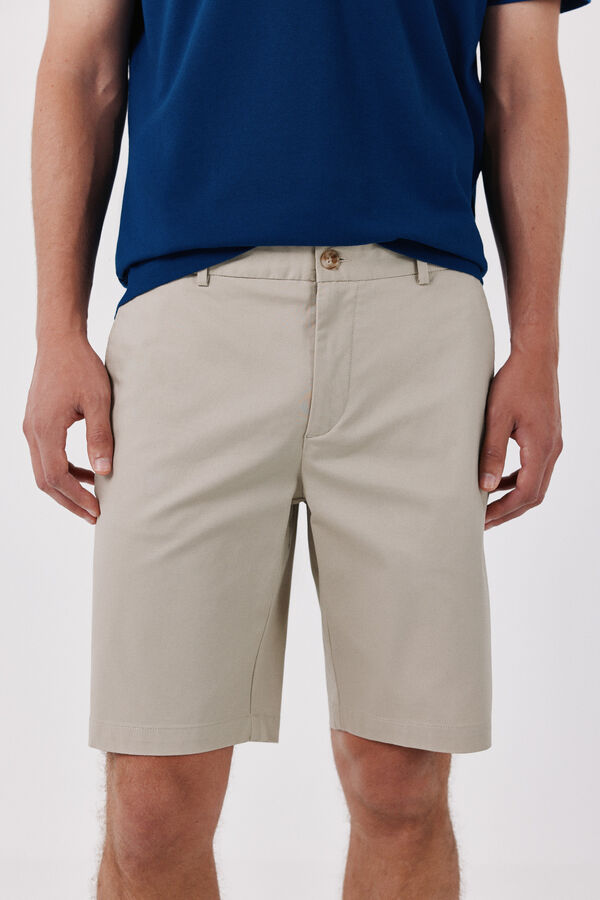Cortefiel Printed regular Bermuda shorts Beige