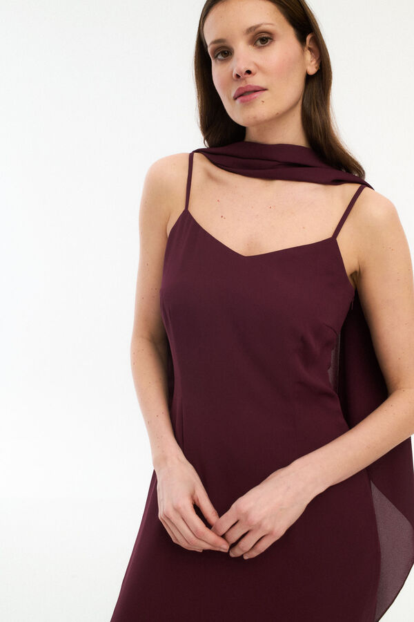 Vila Vestido de chiffon com capa Granada