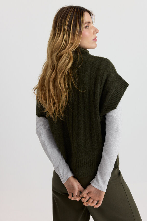 Vero Moda Colete de malha com fecho-&eacute;clair Verde