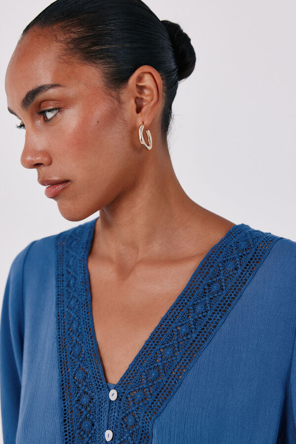 Cortefiel Lace blouse Blue