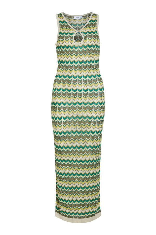 Vila Vestido midi em malha malha com lurex Verde