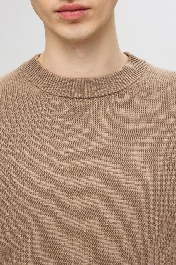 Selected Camisola em estrutura 100% algod&atilde;o org&acirc;nico Azul